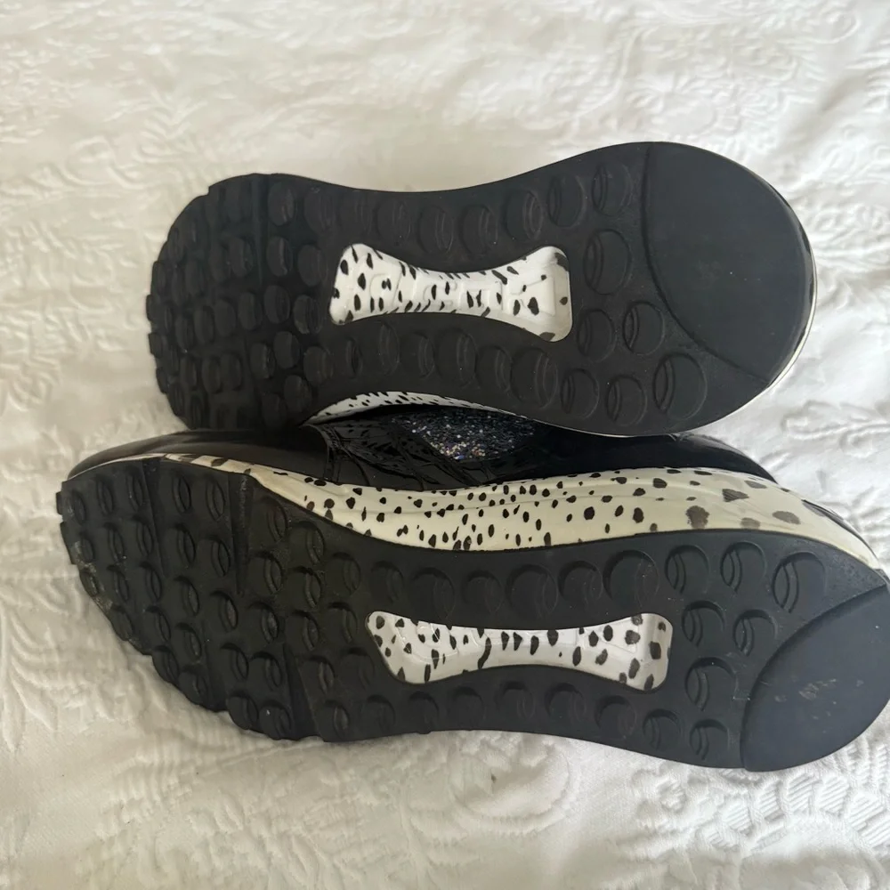 Steve Madden Black and Purple Boomer Glitter Sneakers size 7.5